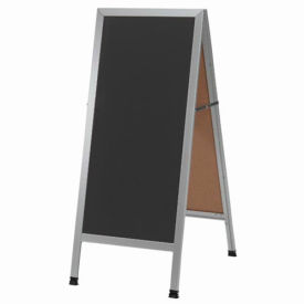 Aarco Aluminum A-Frame Sidewalk White Marker Board - 18
