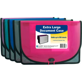 C-Line Products Extra Large Document Case Stitched Assorted Color - 24/Set 58350-DS