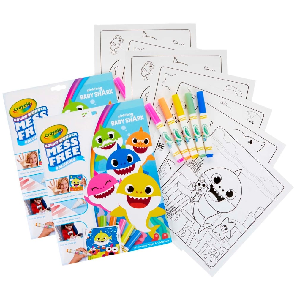 Crayola Color Wonder Mess-Free Coloring Pads & Markers, Baby Shark, Pack Of 2 Sets (Min Order Qty 6) MPN:BIN757103-2