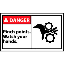 Graphic Machine Labels - Danger Pinch Points Watch Your Hands DGA19AP