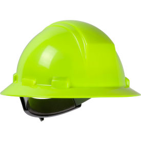 Kilimanjaro Full Brim Hard Hat HDPE Shell 4-Pt Nylon Webbing Cradle Ratchet Adj. Hi-Vis Yellow 280-HP641R-44