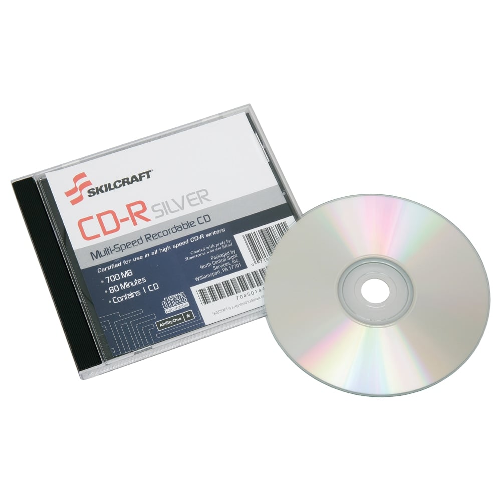 SKILCRAFT Multispeed CD-R Recordable Media With Jewel Case, 700MB/80 Minutes MPN:4445160