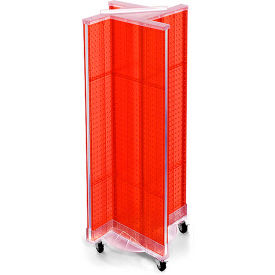 Global Approved 700443-RED Pinwheel Pegboard Display W/Wheel Base 13.5
