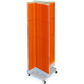 Global Approved 700422-ORG Pinwheel Pegboard Display W/Wheel RB 16