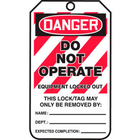Accuform MLT405PTP Lockout Tag Danger Do Not Operate RP-Plastic 25/Pack MLT405PTP