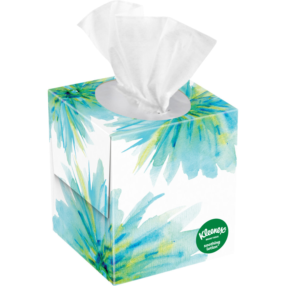 Kleenex 3-Ply Soothing Lotion Tissues, White, 60 Tissues Per Box, Carton Of 27 Boxes MPN:KCC54271CT