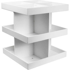 TrippNT™ White PVC Triple 360 Degree Rotating Shelf Station 12