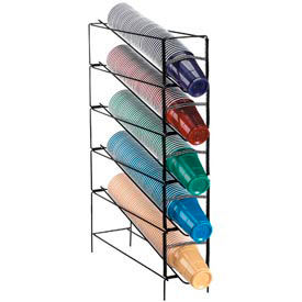 Dispense-Rite® 5 Section Vertical Wire Rack Cup Dispenser WR-CT-5