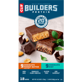 Clif Builder's 20g Protein Bar Variety Pack 2.4 oz 18 Count 22000543