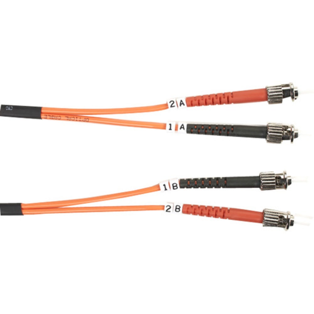 Black Box Fiber Optic Duplex Patch Network Cable - First End: 2 x ST Male Network - Second End: 2 x ST Male Network - 10 Gbit/s - Patch Cable - OFNR - 62.5/125  m - Orange (Min Order Qty 5) MPN:FO625-005M-STST