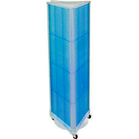 Global Approved 700451-BLU Three-Sided Spinning Pegboard W/ Wheels 16