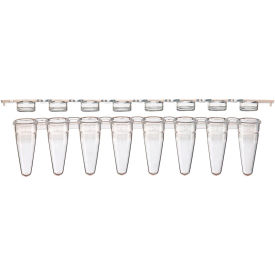 0.1mL 8-Strip Tubes Low Profile with Separate 8-Strip Clear Flat Caps Natural 125/Pack PCR-STR-01F