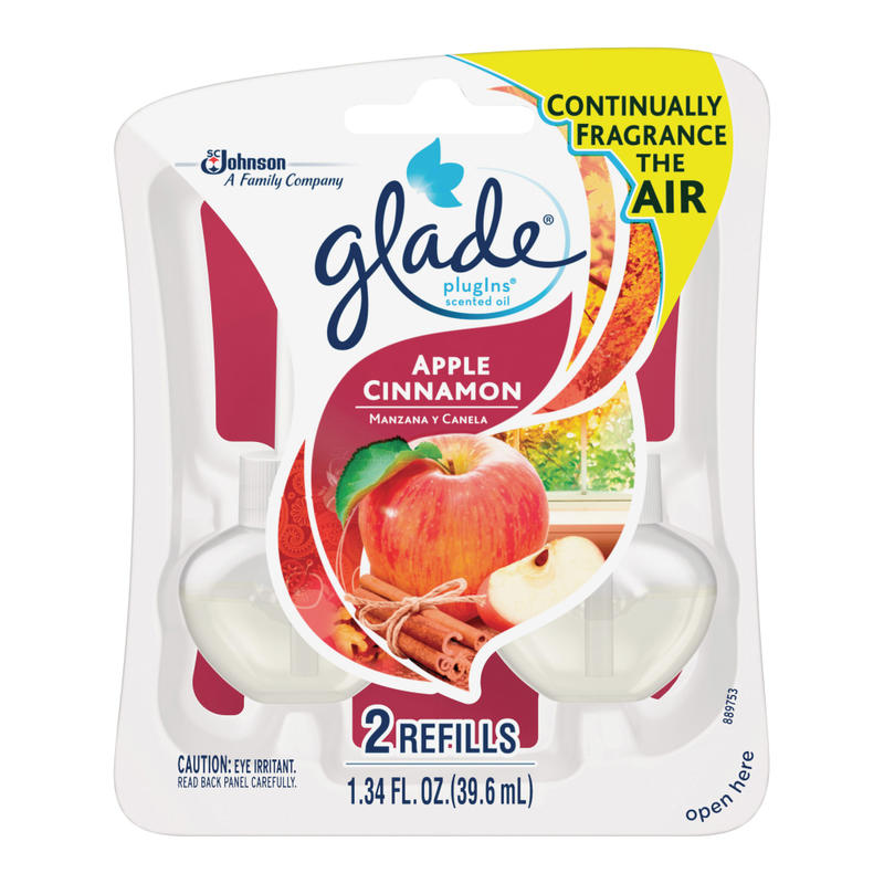 Glade PlugIns Scented Oil Refill, 1.3 Oz, Apple/Cinnamon, Packs Of 2 MPN:375748