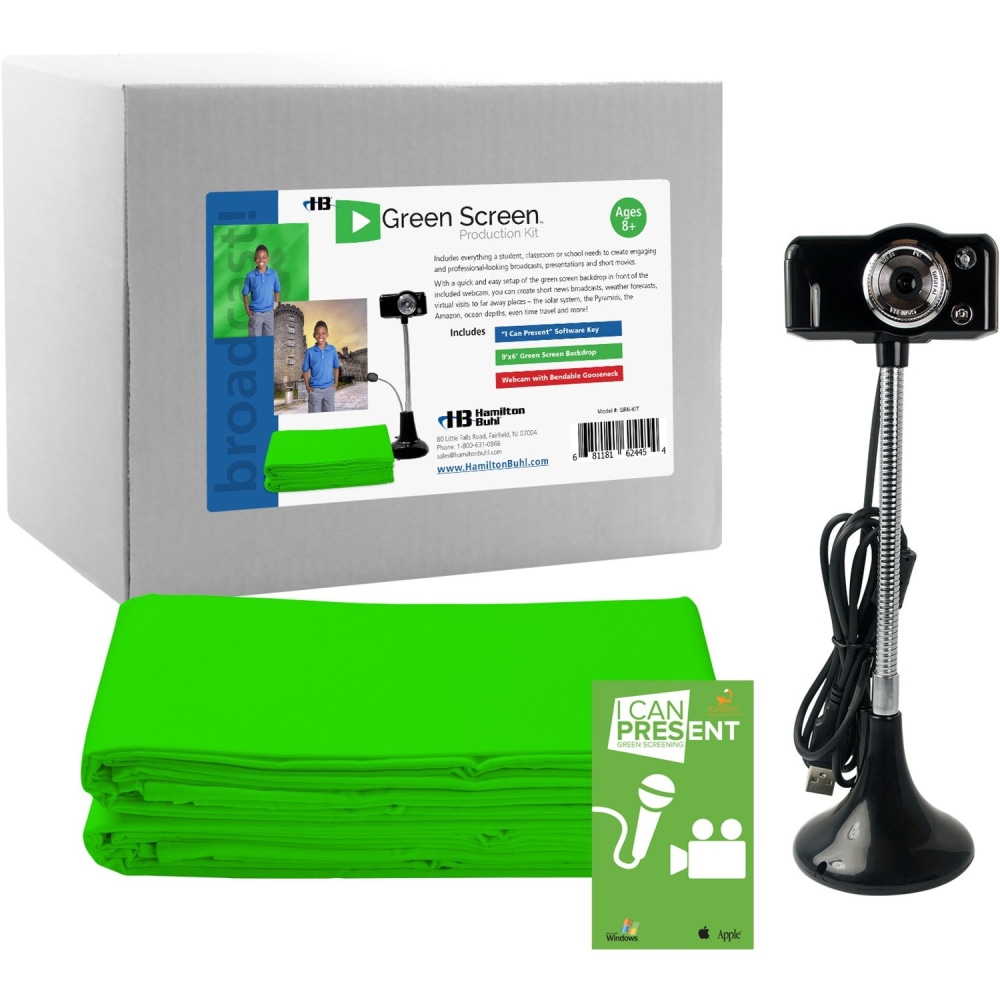 Hamilton Buhl STEAM Education- Green Screen Production Kit - ABS Plastic, Polyester - Green MPN:GRN-KIT