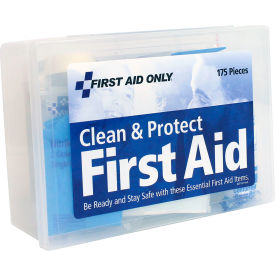 First Aid Only Clean & Protect First Aid Kit 50 Persons 175 Pieces OSHA Compliant Plastic Case 59695-003