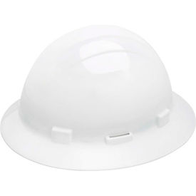 ERB® Americana Full Brim Hard Hat with Accessory Slots 4-Point Slide-Lock Suspension White WEL19291WH - Pkg Qty 12