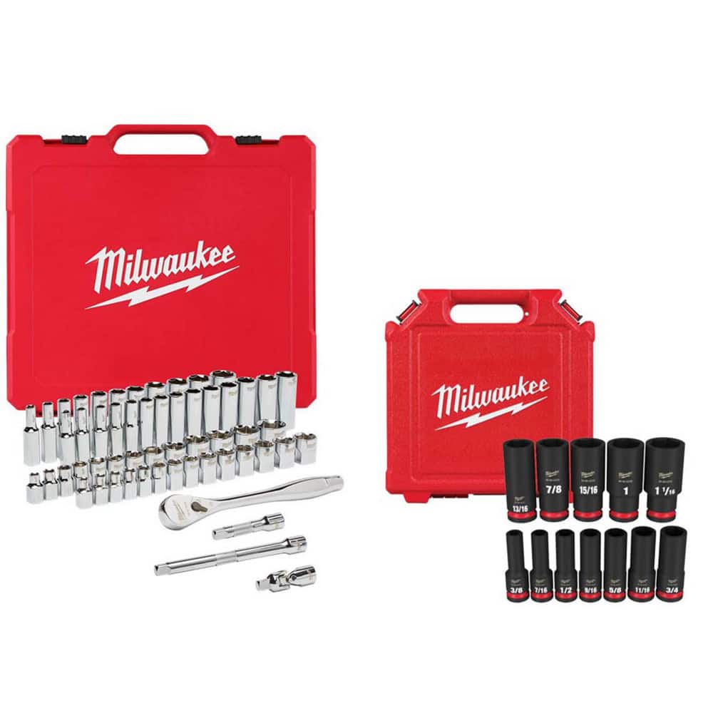 Deep Standard Universal Socket Set: 68 Pc, 3/8 to 1-1/16