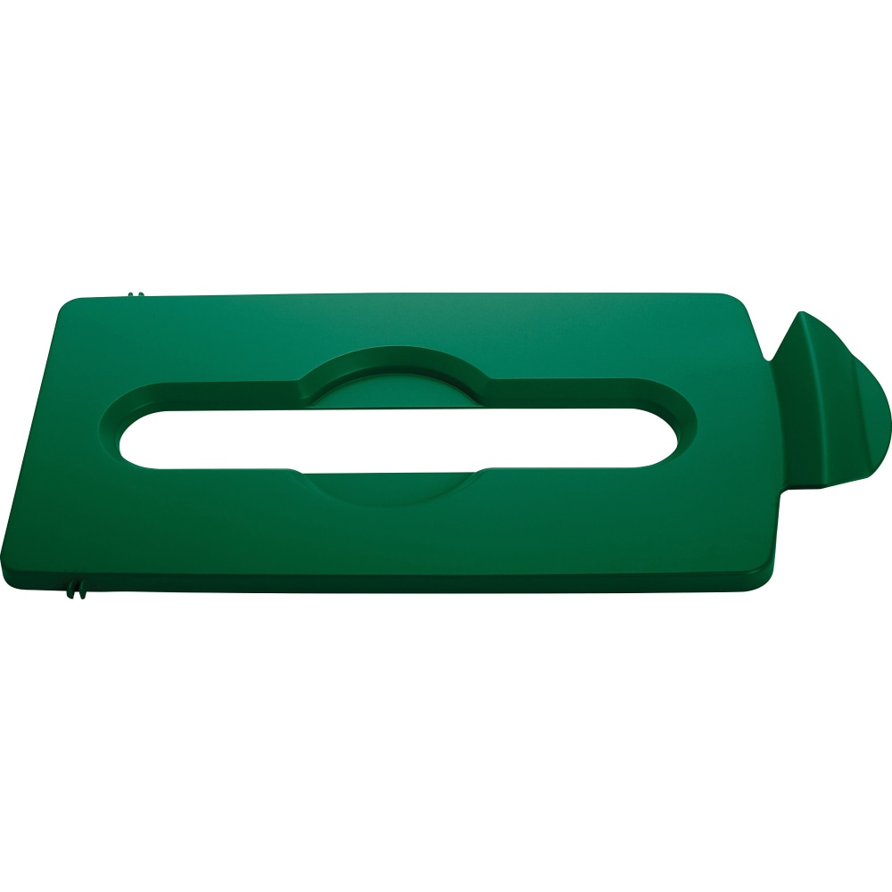Rubbermaid Commercial Slim Jim Lid Green Paper Slot - Green - Plastic - 1 Each MPN:RCP2007886