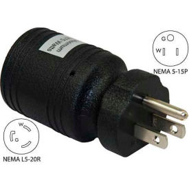 Conntek 30221-BK 15 to 20-Amp Locking Adapter with NEMA 5-15P to L5-20R Black 30221-BK