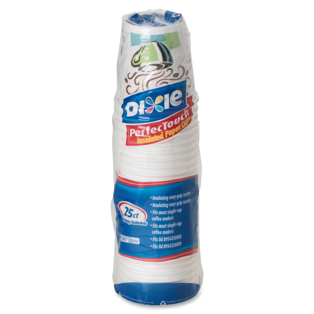 Dixie PerfecTouch Insulated Hot Paper Cups, 10 Fl Oz, Pack Of 25 Cups MPN:5310DX