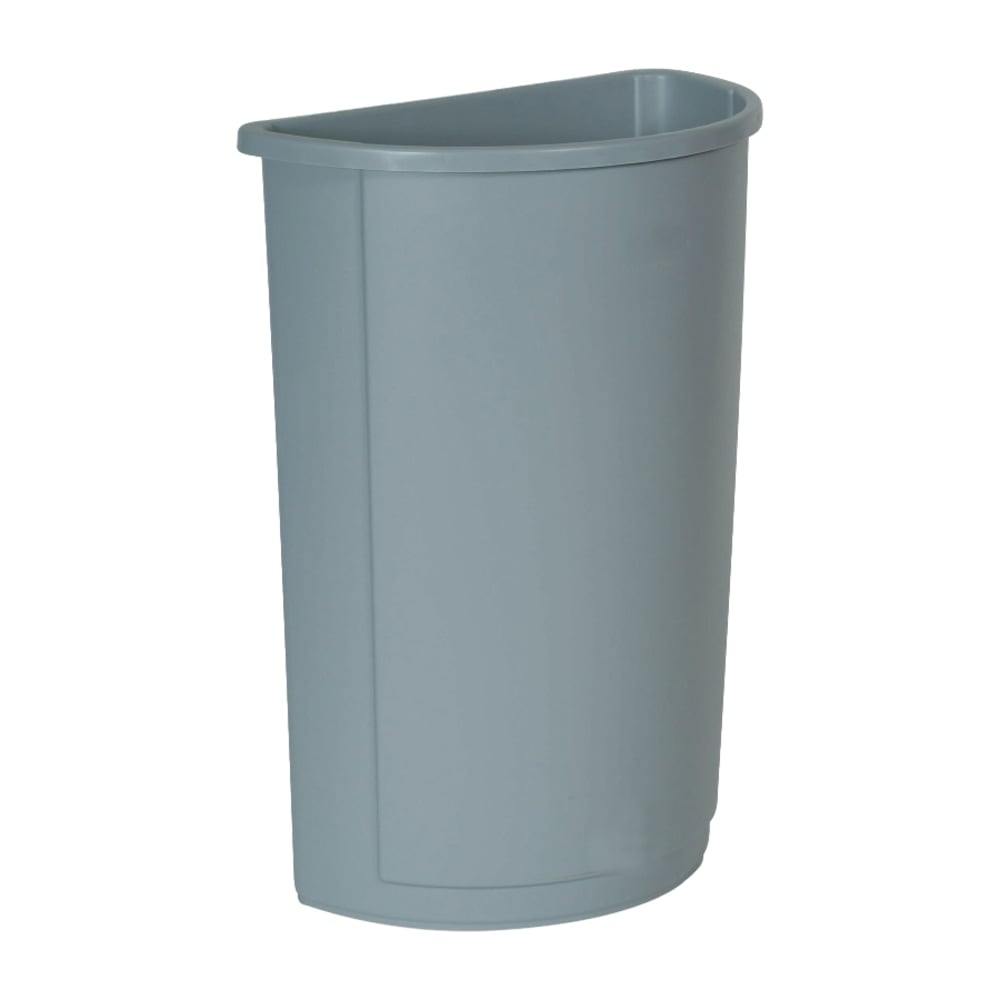 Rubbermaid Half-Round Wastebaskets, 21 Gallons, 28 5/8in x 12in, Gray MPN:352000GY