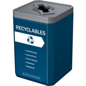 Busch Systems® Outlaw Mixed Recycling Container 50 Gallon Capacity Blue 208394