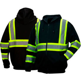 Pyramex® RSZH34 Long Sleeve Zipper Sweatshirt Class 1 3XL Black RSZH3411X3