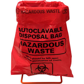 MTC Bio Red Biohazard Bags w/ Black Printed Markings 8-1/2