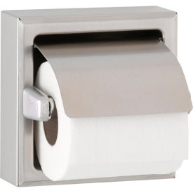 Bobrick® 600 Series Surface Mounted Single Tissue Dispenser w/ Hood - Satin - B66997 B66997