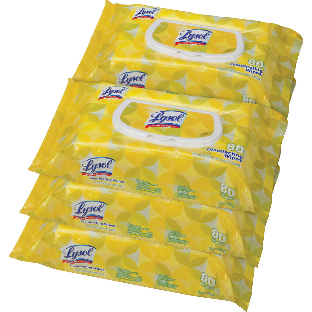 Lysol Disinfecting Wipes - Lemon Lime Scent - 80 Wipes per Canister - 6 Canisters per Box MPN:7010407