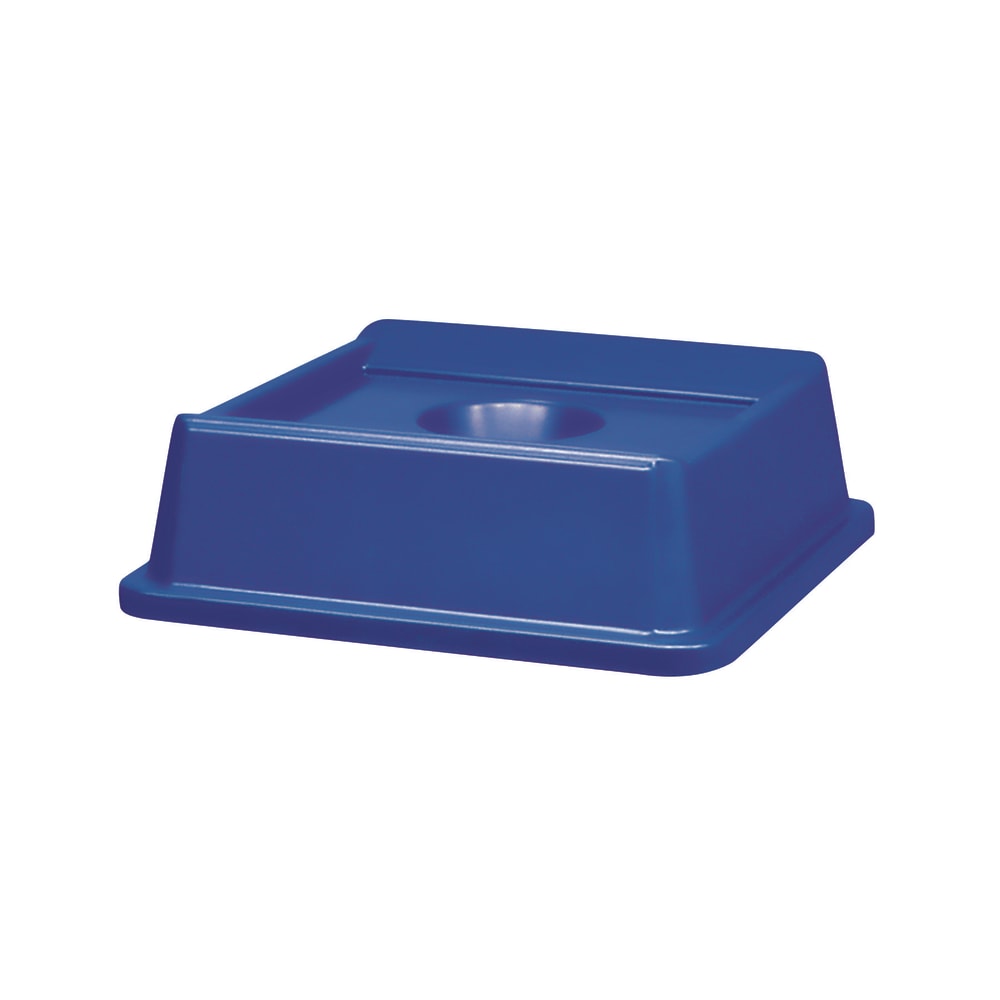 Rubbermaid Untouchable Square Plastic Bottle And Can Recycling Top, 20 1/8in x 20 1/8in x 6 1/4in, Blue MPN:2791-BLU