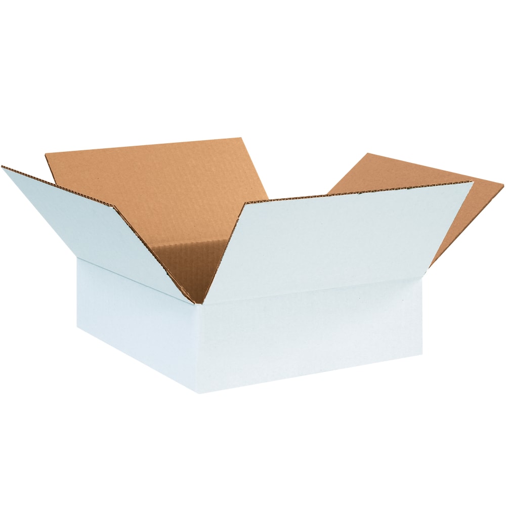Partners Brand Corrugated Boxes, 12in x 12in x 4in, White, Pack Of 25 Boxes MPN:BIAP1611G