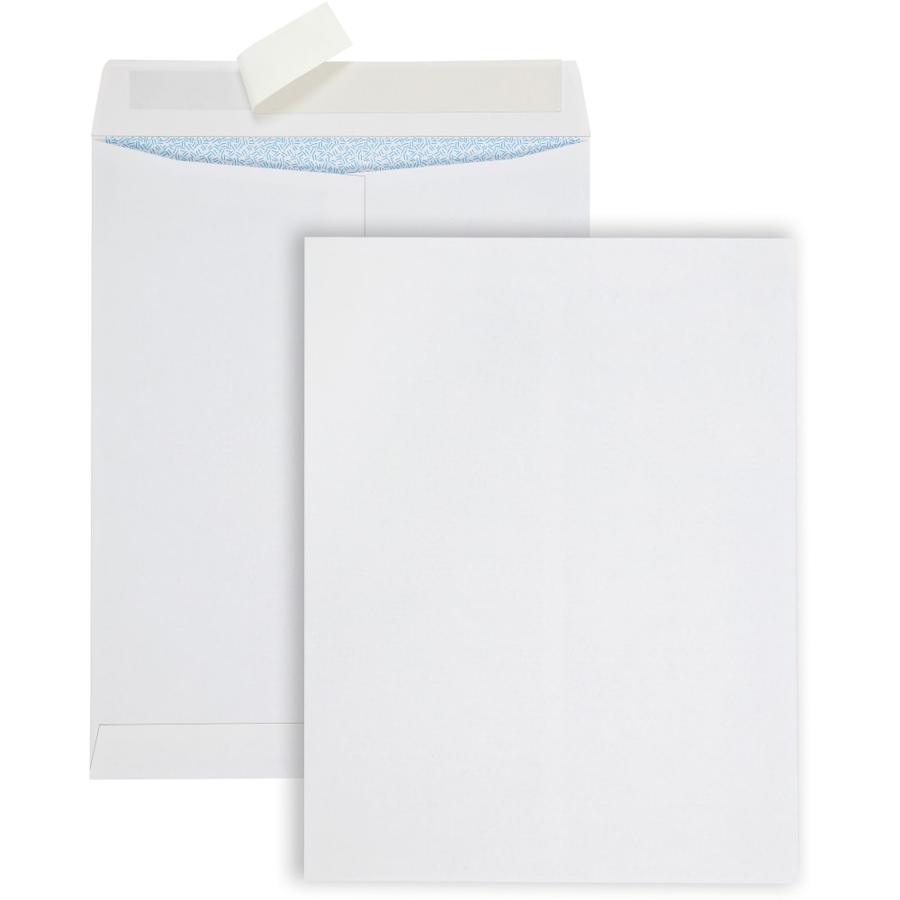 Quality Park Redi Strip Security Mailing Envelopes - Multipurpose - #13 1/2 - 10in Width x 13in Length - Peel Strip - White - 1 Box MPN:44929