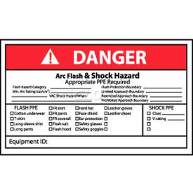 NMC DGA65AP Arc Flash Labels Danger Arc Flash & Shock Hazard 3