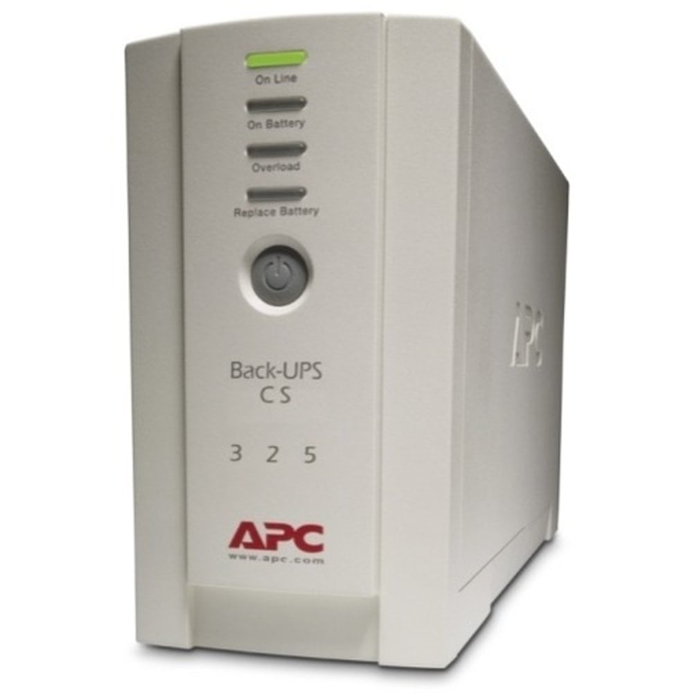 APC Back-UPS CS 325VA w/o Software - 325VA/210W - 6.6 Minute Full Load - 1 x IEC 320-C13 - Surge-protected, 3 x IEC 320-C13 - Battery Backup System MPN:BK325I