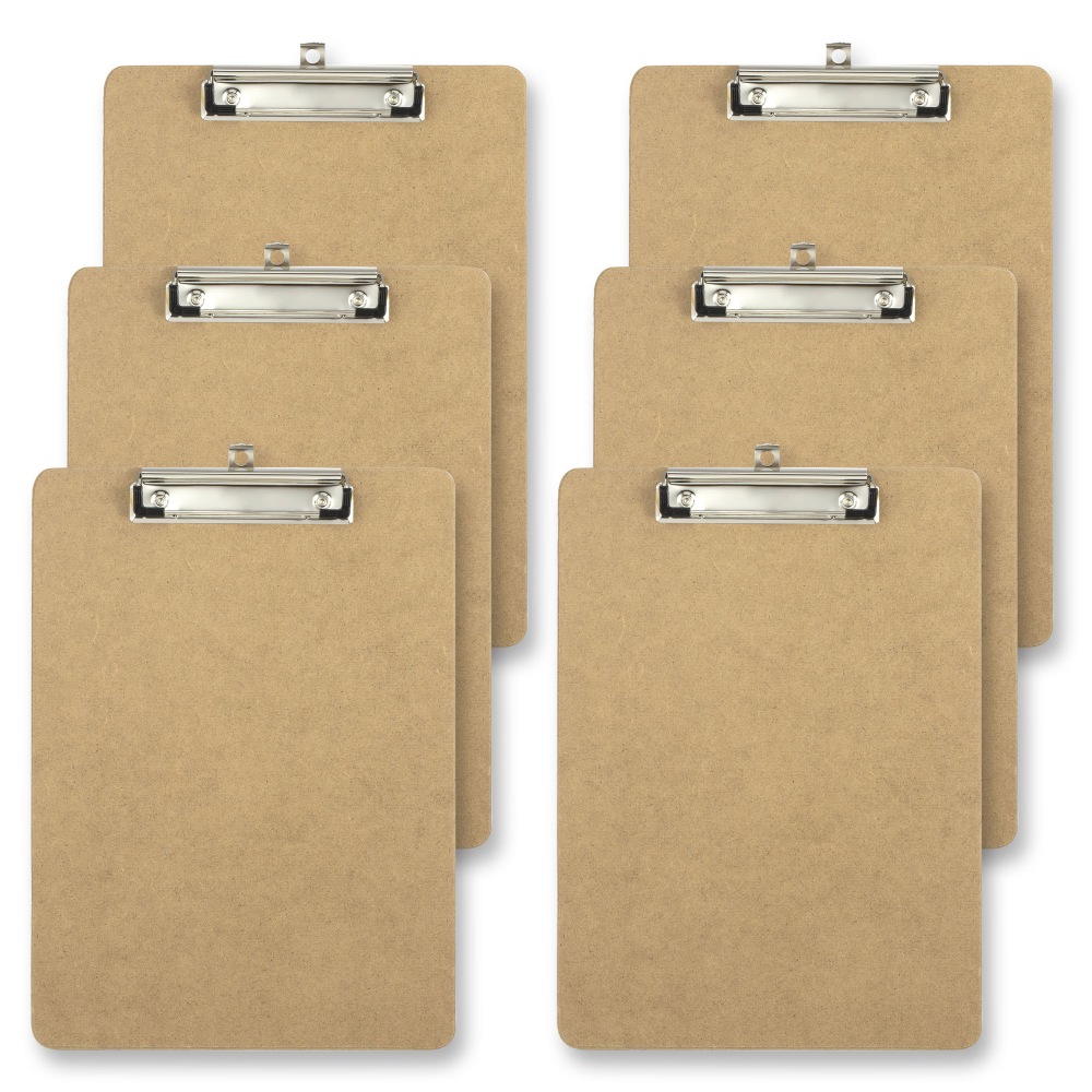 Office Depot Brand Wood Clipboards, 9in x 12-1/2in, 100% Recycled Wood, Light Brown, Pack Of 6 Clipboards (Min Order Qty 6) MPN:10146