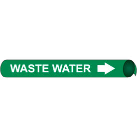 NMC™ Precoiled & Strap-On Pipe Marker Waste Water Fits 2-1/2