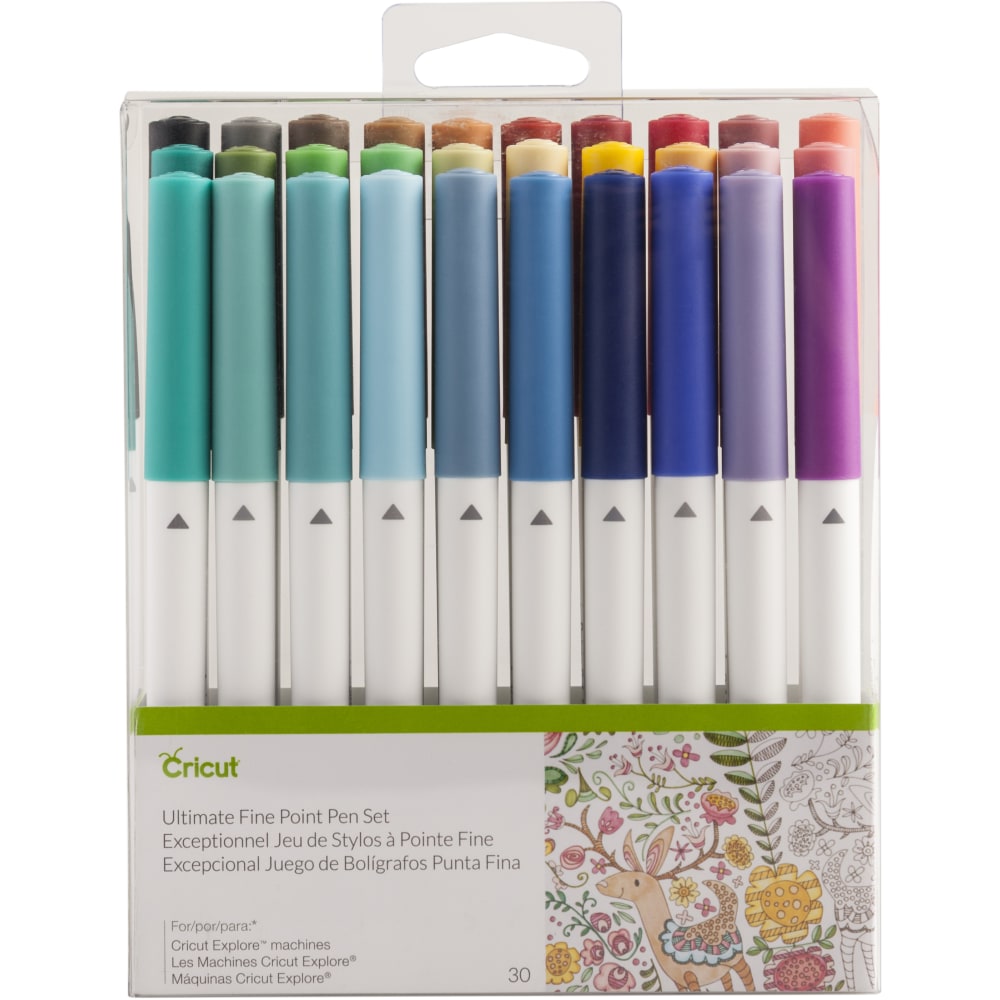 Cricut Ultimate Fine Point Pen Set, Assorted Colors, Pack Of 30 Pens (Min Order Qty 3) MPN:2004060