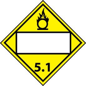 NMC™ Dot Oxidizer 5.1 Blank Placard Sign Pressure Sensitive Vinyl DL14BP