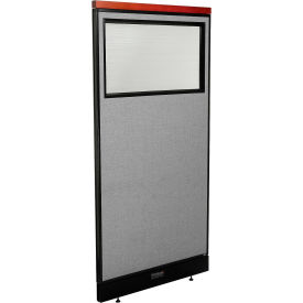 Interion® Deluxe Electric Office Partition Panel with Partial Window 36-1/4
