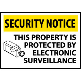 Security Notice Plastic - This Property Is Protected By Electronic Surveillance SN18RC