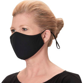Reusable & Adjustable Face Mask 2-Ply Cotton M/L Black 2 Bags Per Pack MSK-2KML