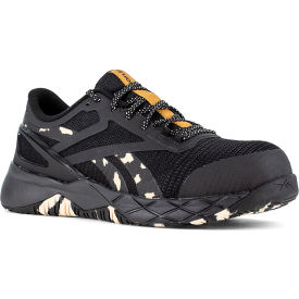 Reebok Nanoflex TR Athletic Work Shoes Composite Toe Size 7.5W Black/Camo/Brown RB366-W-07.5
