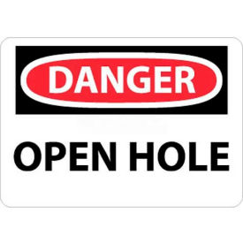 NMC D459RB OSHA Sign Danger Open Hole 10