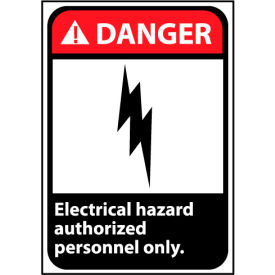 Danger Sign 14x10 Rigid Plastic - Electrical Hazard Authorized Personnel Only DGA40RB