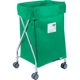 R&B Wire Narrow Collapsible Hamper Steel Forest Green Vinyl Bag 654FG