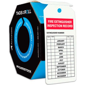 Accuform TAR732 Fire Extinguisher Inspection PF-Cardstock 250/Roll TAR732