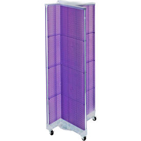 Global Approved 700421-PUR Pinwheel Pegboard Display W/Wheels 16