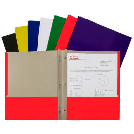 C-Line Products Recycled Two-Pocket Paper Portfolios with Prongs Assorted Color - 100/Set 05320-DS