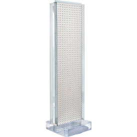 Global Approved 700778-WHT Two-Sided Pegboard Floor Display W/ Studio Base 17